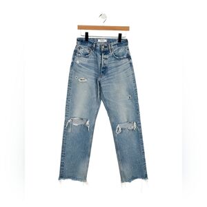Moussy High Waisted Straight Leg Jeans